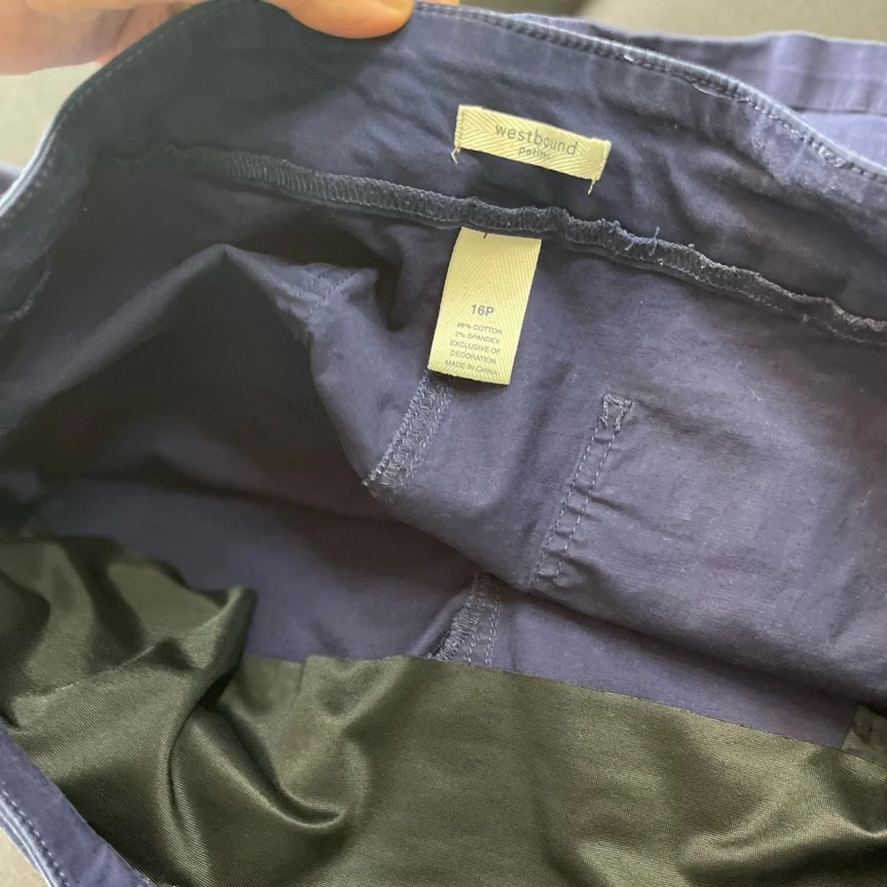Westbound Blue Bermuda Shorts Cotton Blend Size 16P Stetchable - Picture 4 of 6